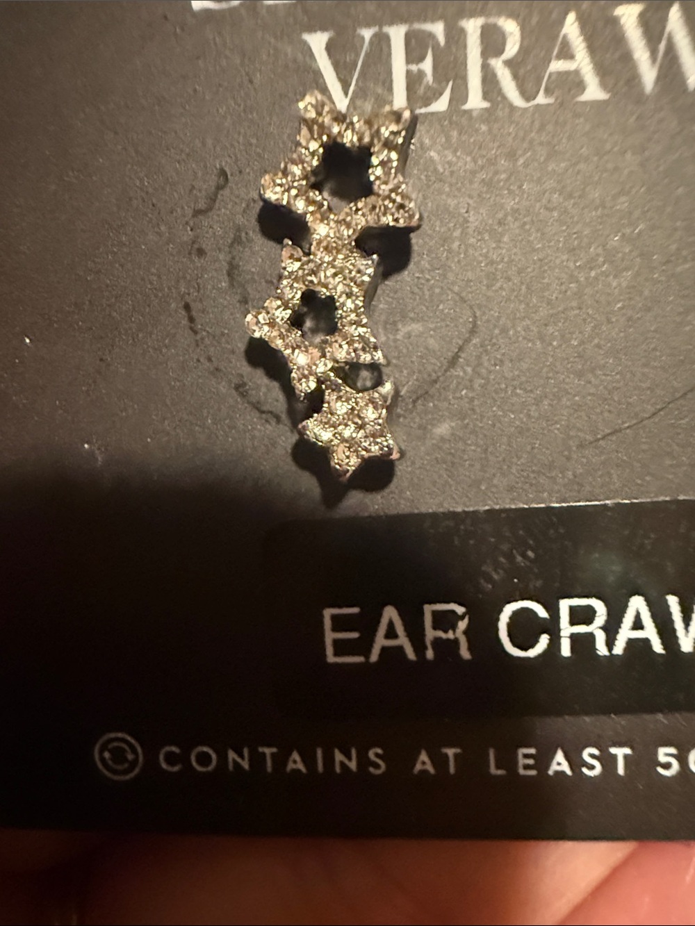 Simply Vera Vera Wang Sparkling Silver Star Ear Crawlers - Picture 2 of 2